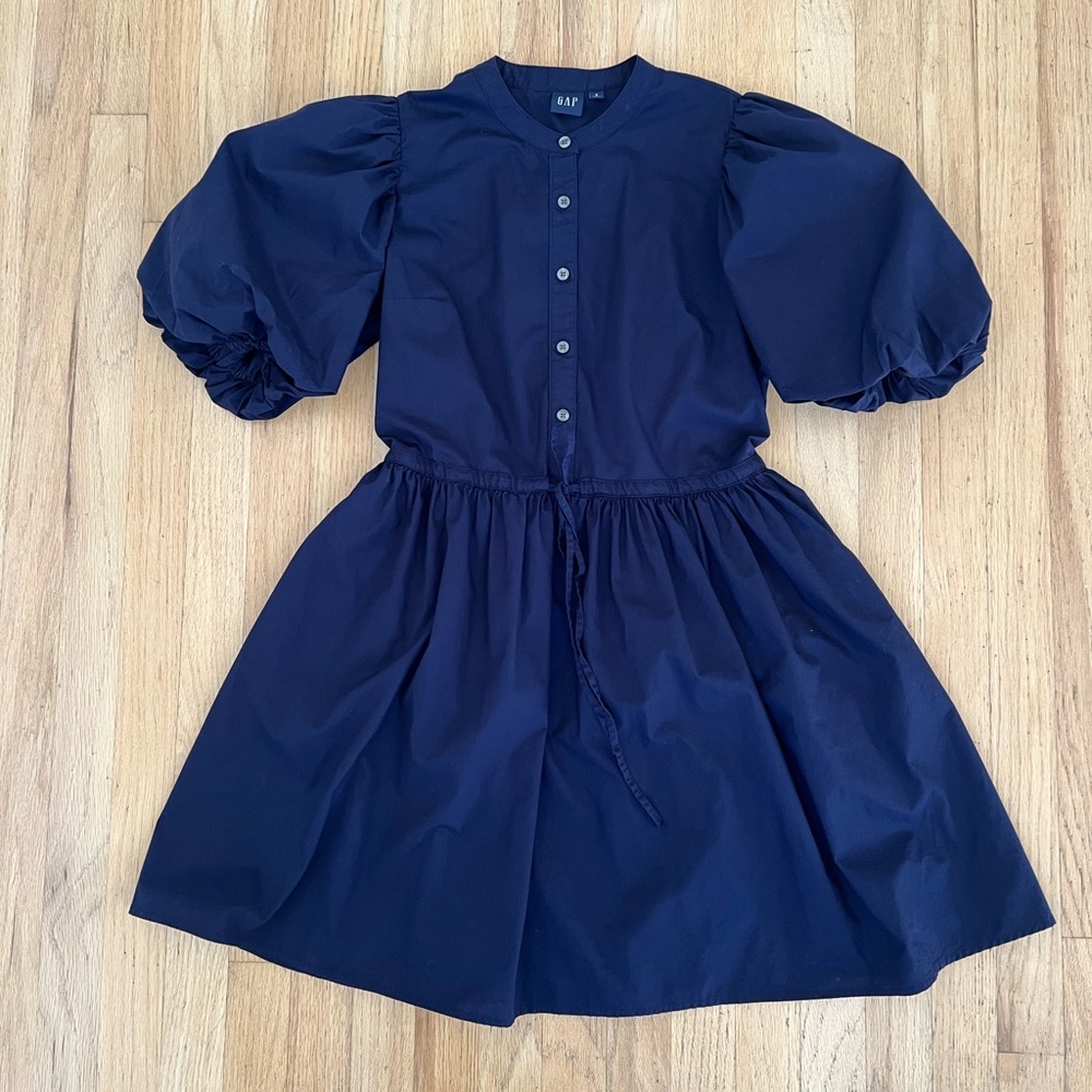 Gap Balloon Sleeve Mini Dress - Navy -Size small